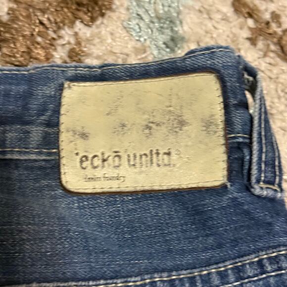 Vintage Ecko Unltd Baggy Fit Crown Embroidered Jeans Size 36x30 Y2K - Picture 5 of 8